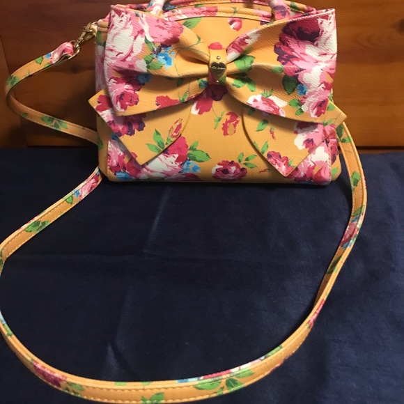 Betsey Johnson Handbags - BETSEY JOHNSON FLORAL AND YELLOW CROSSBODY/HANDBAG